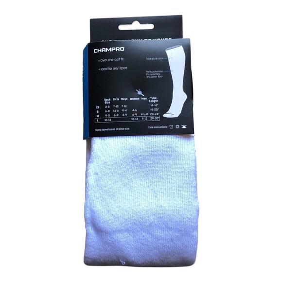2 Champro White Unisex Athletic Multi-Sport Long Game Socks Adult Size Large - Picture 3 of 8